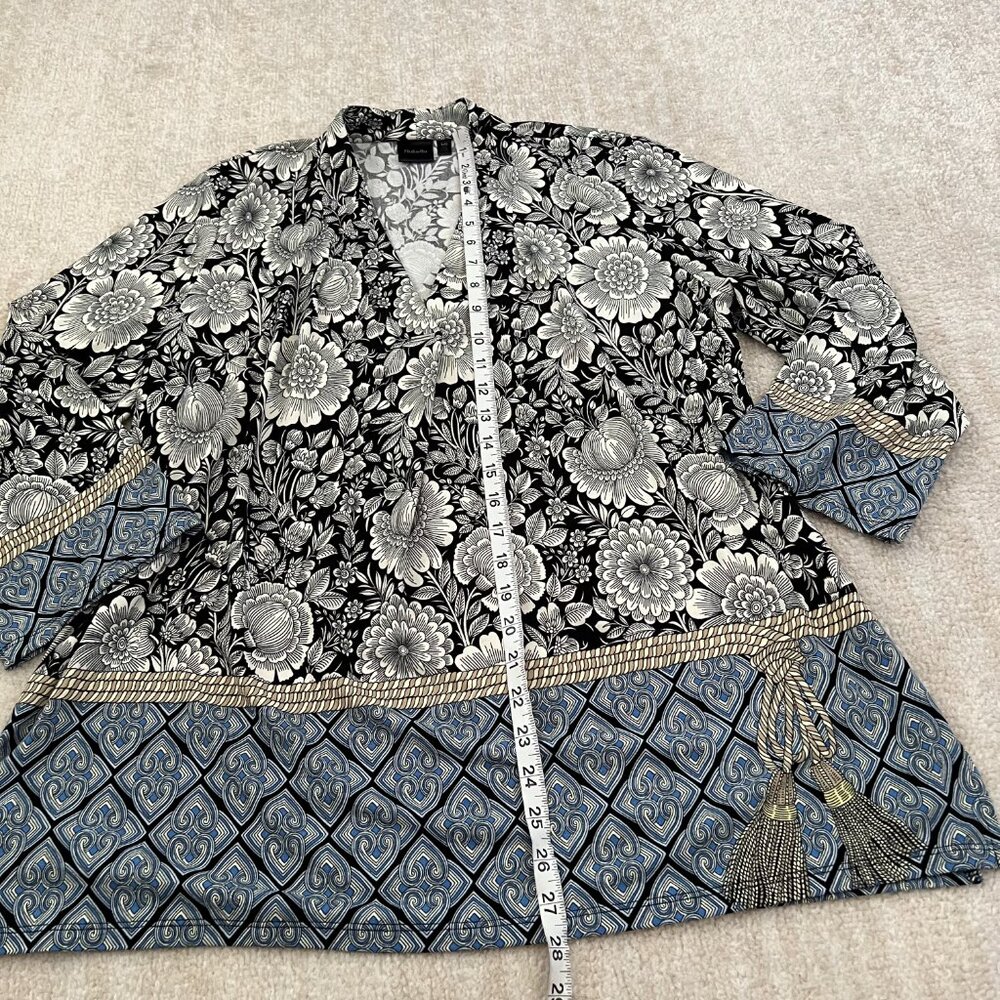 ๐ 4/$20 Rafaella Summer Floral Stretch Tunic Blouse Top L - Picture 5 of 8